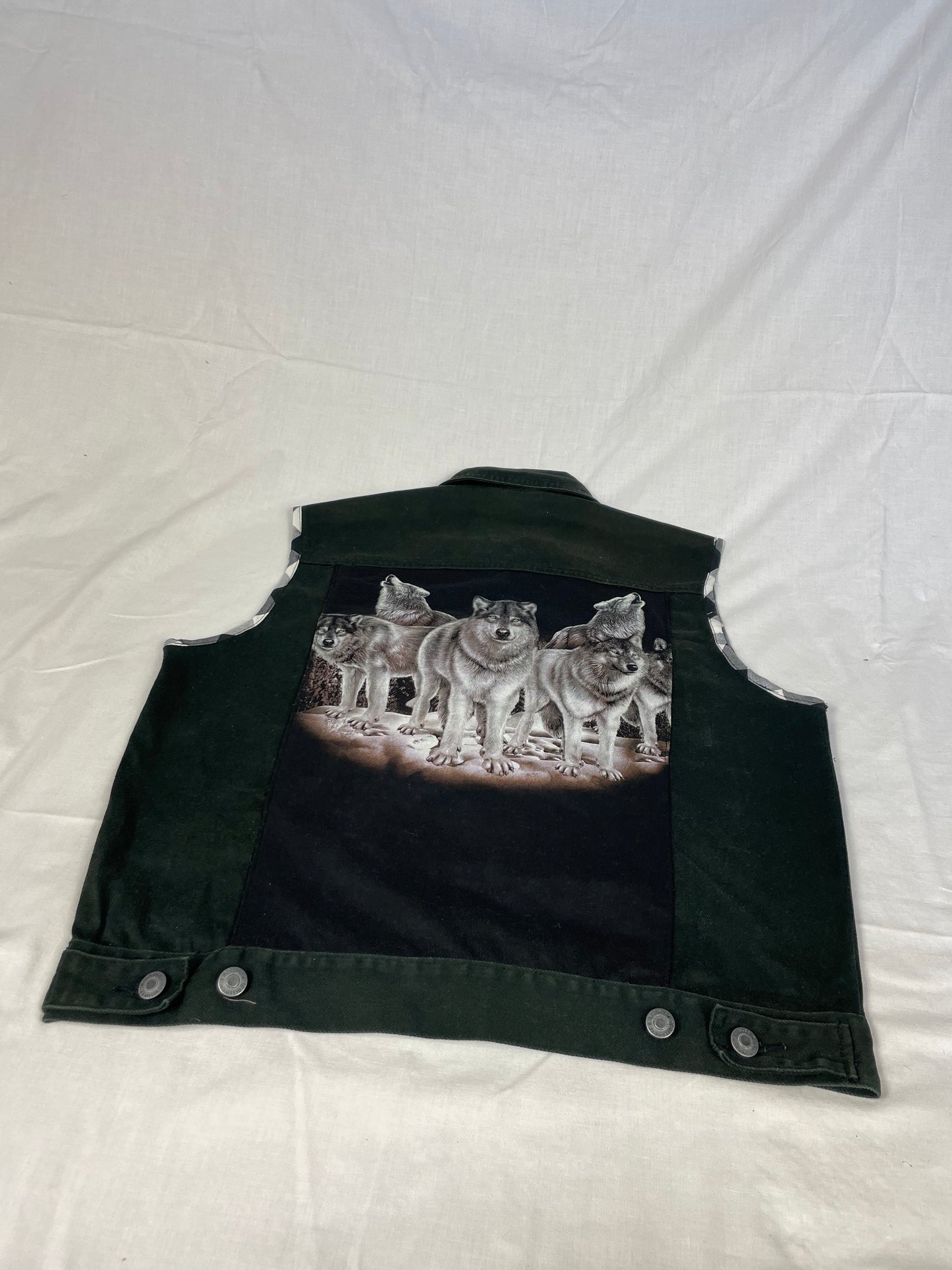 Wolf Vest Denim Jacket