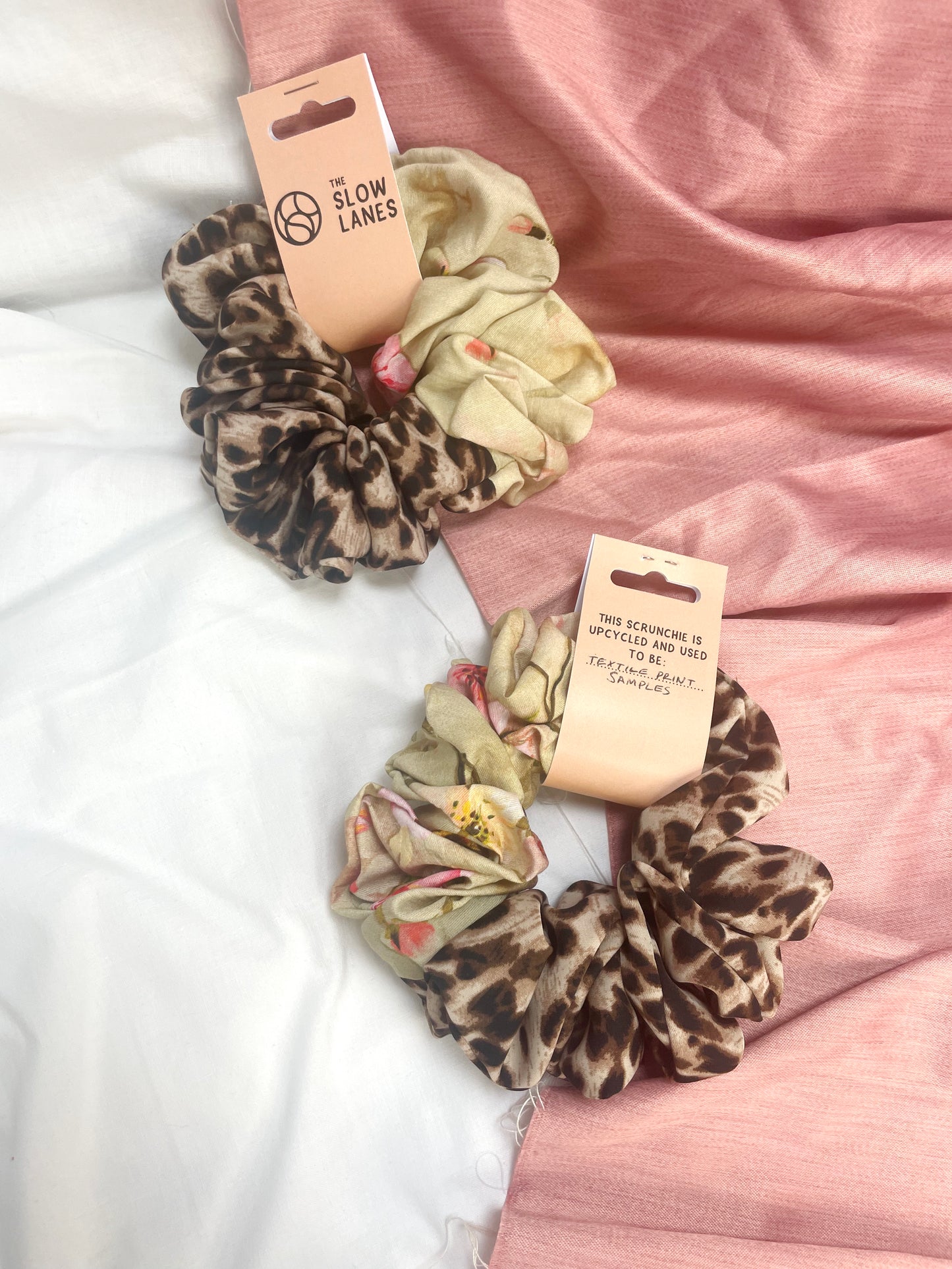 Half Print Animal and Floral Large Scrunchie