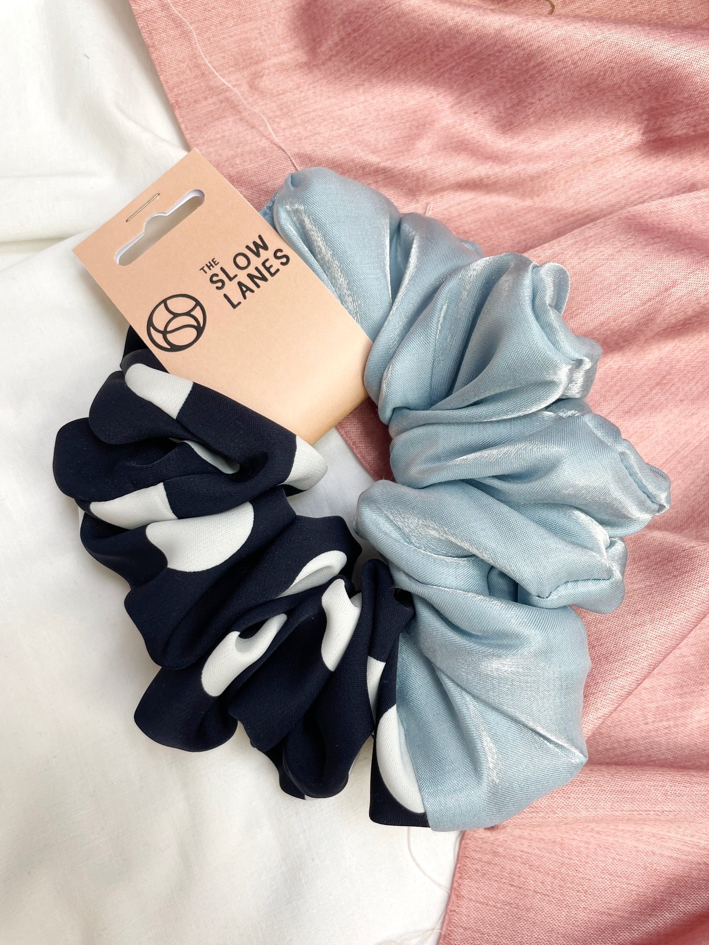 Blue Split Giant Scrunchie