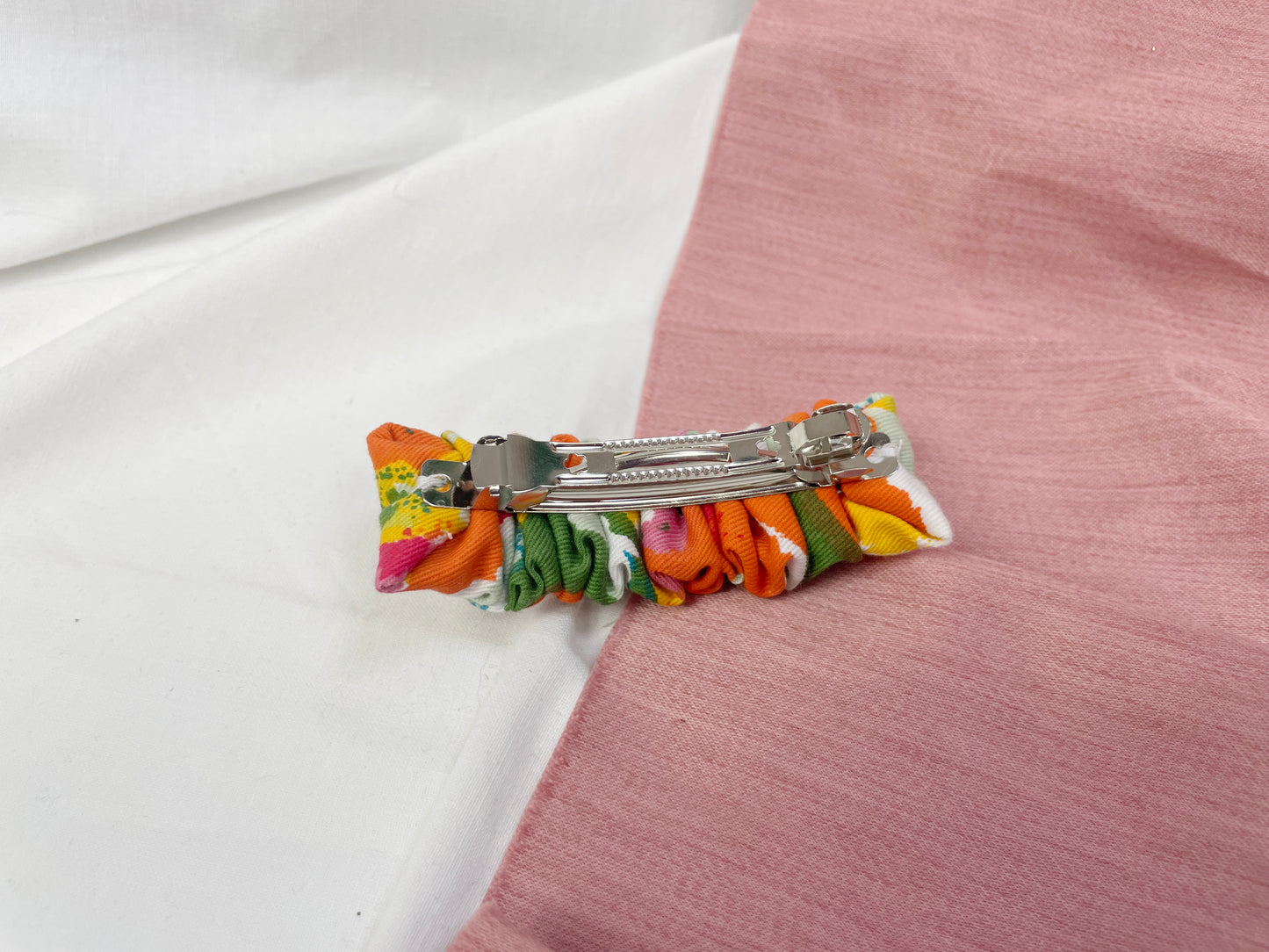 Bright Abstract Scrunched Upcycled Hair Barrette