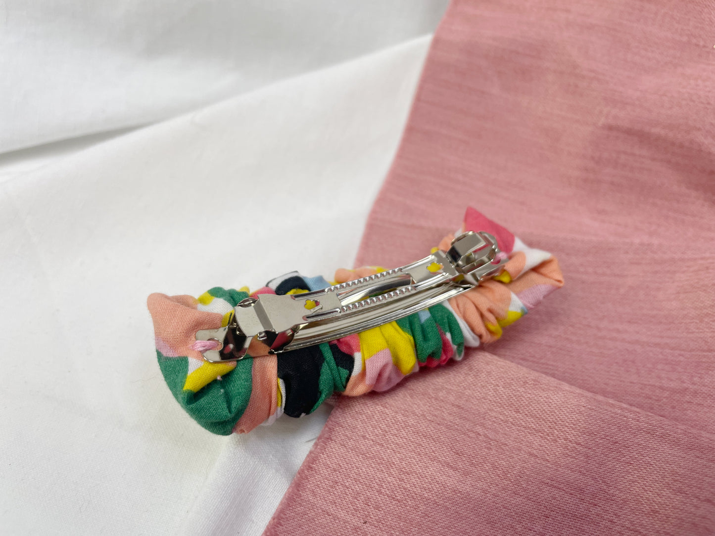 Bright Scrunched Upcycled Hair Barrette