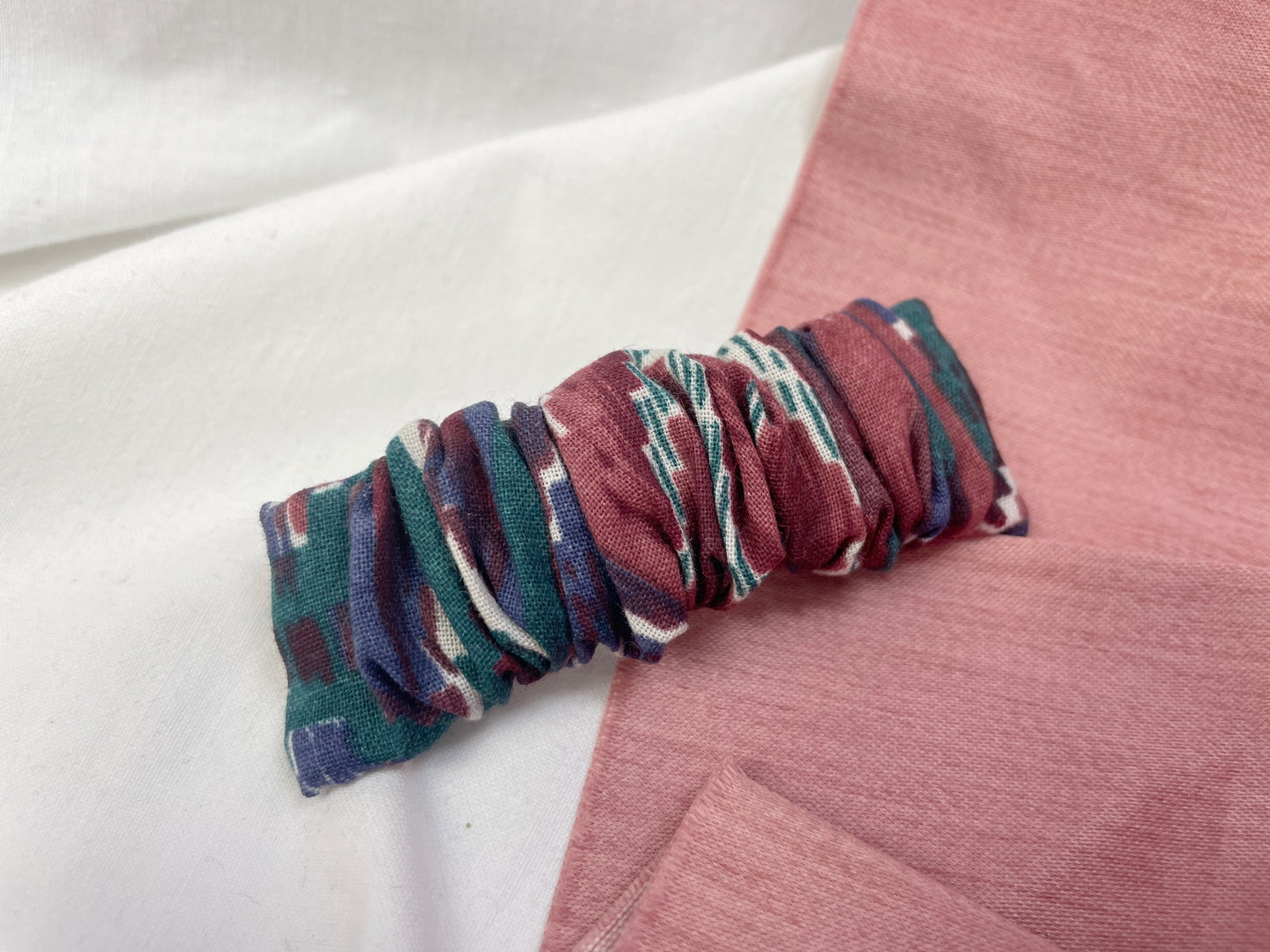Deep Winter Tones Scrunched Upcycled Hair Barrette