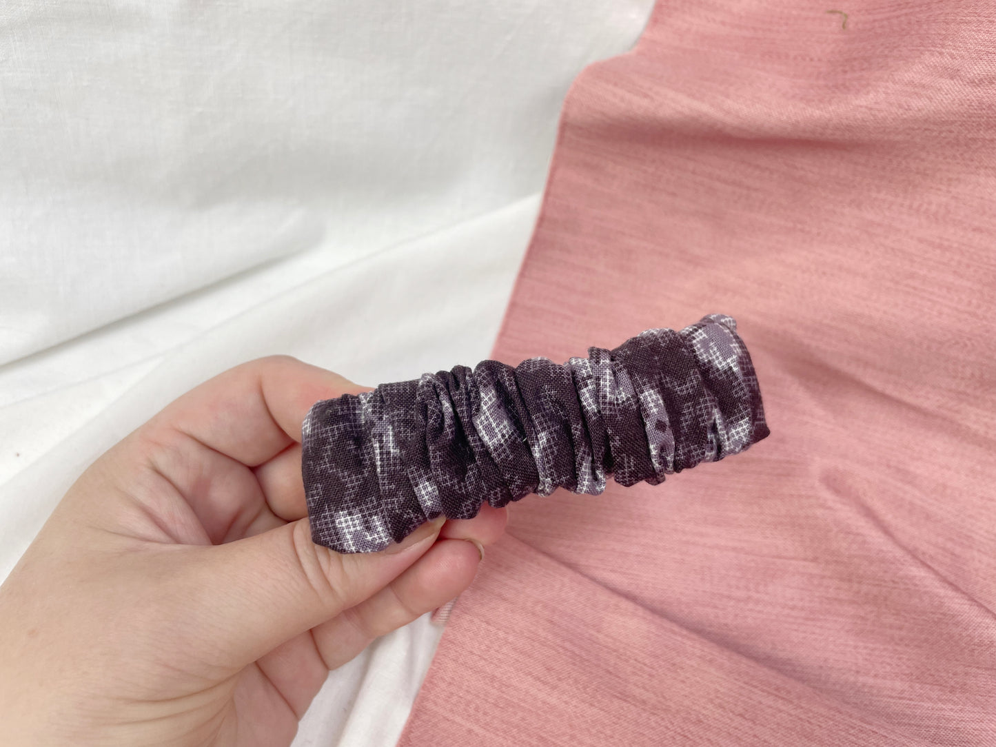 Purple Abstract Scrunched Upcycled Hair Barrette