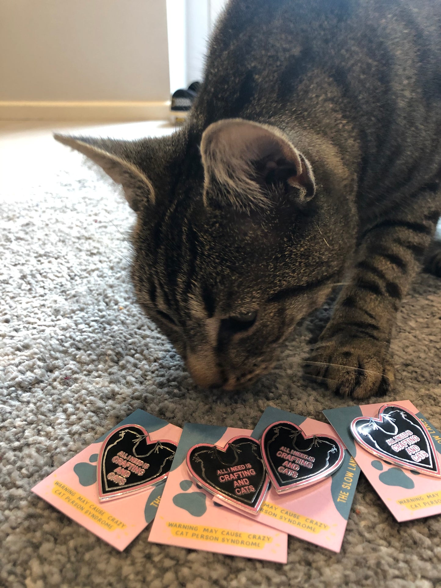 Crafting & Cats Lovers Pin Badge