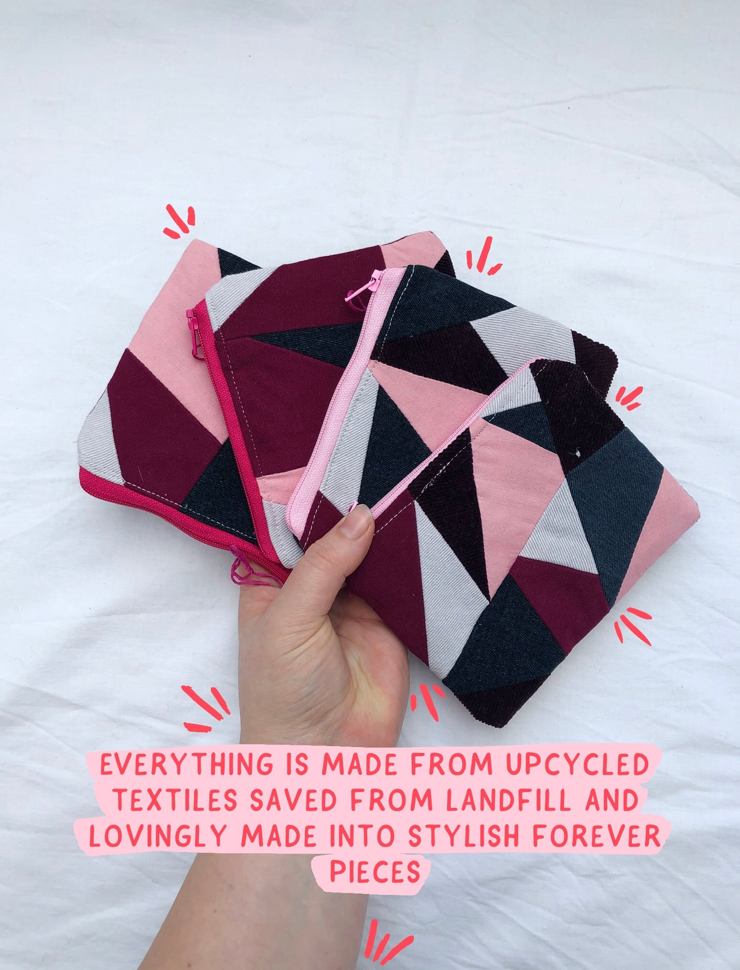 Pink Denim Patch Purse