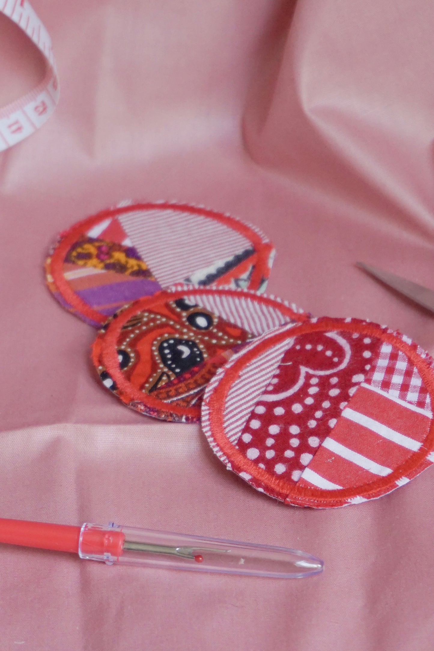 Red Zero Waste Scrap Sew on Badges