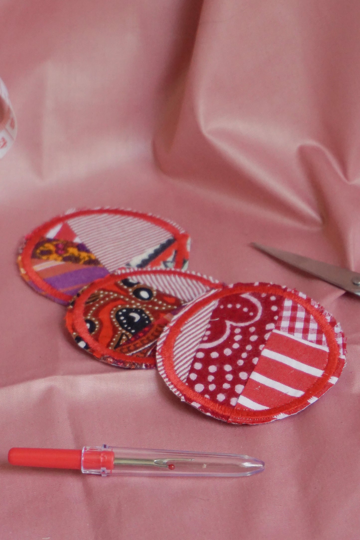 Red Zero Waste Scrap Sew on Badges
