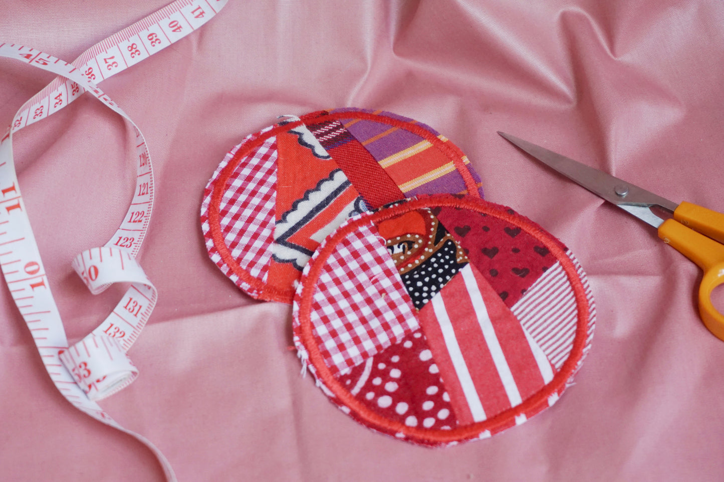 Red Zero Waste Scrap Sew on Badges