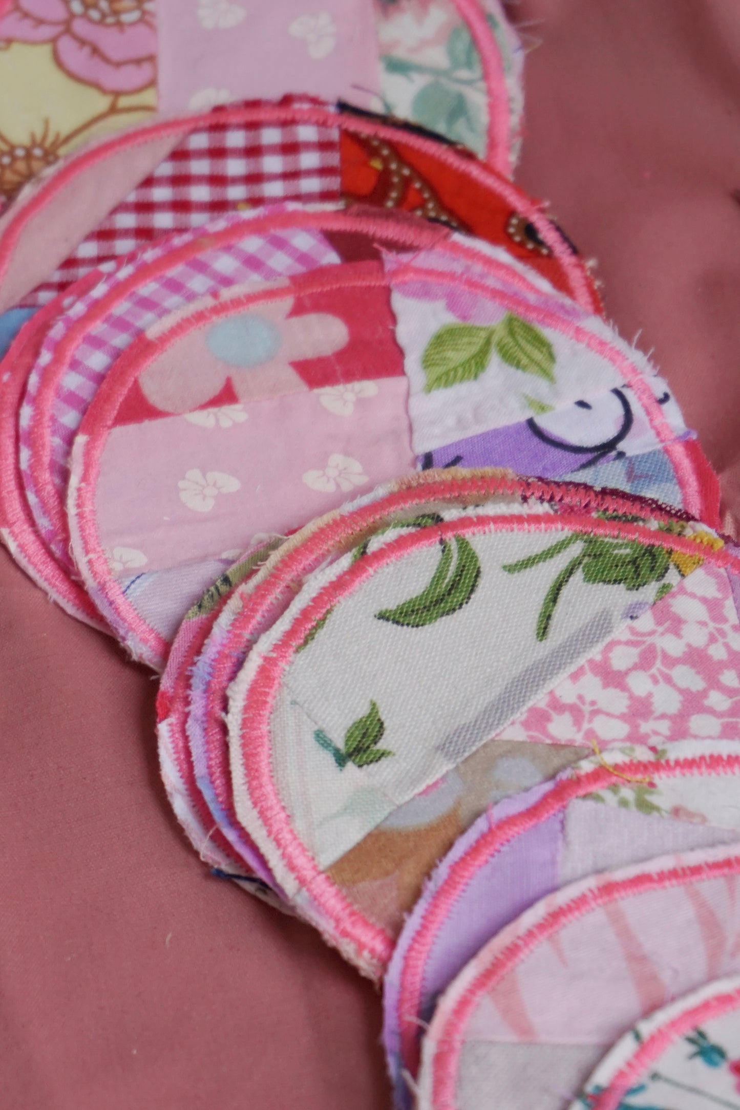 Pink Zero Waste Scrap Sew on Patch