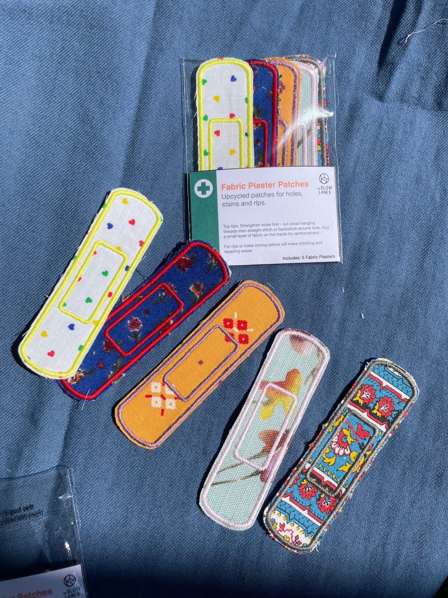 5 pack Colourful Sew On Plaster Patches
