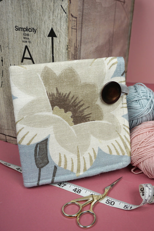 Blue Floral Upcycled Crochet Case