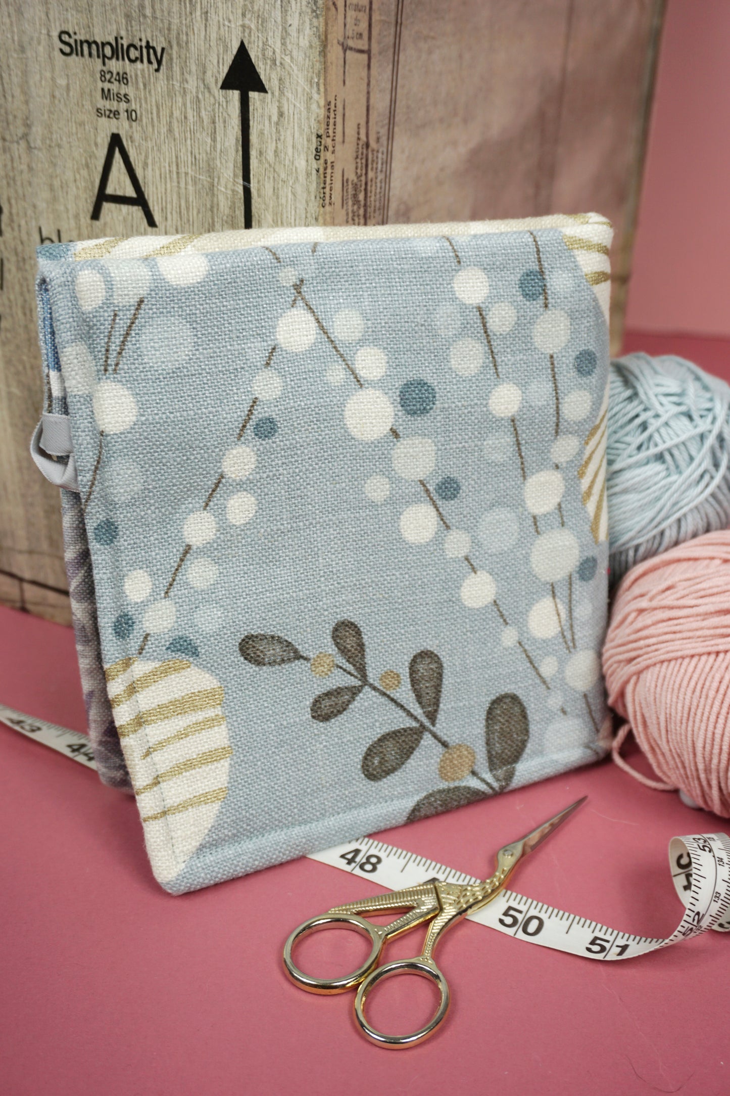 Blue Floral Upcycled Crochet Case