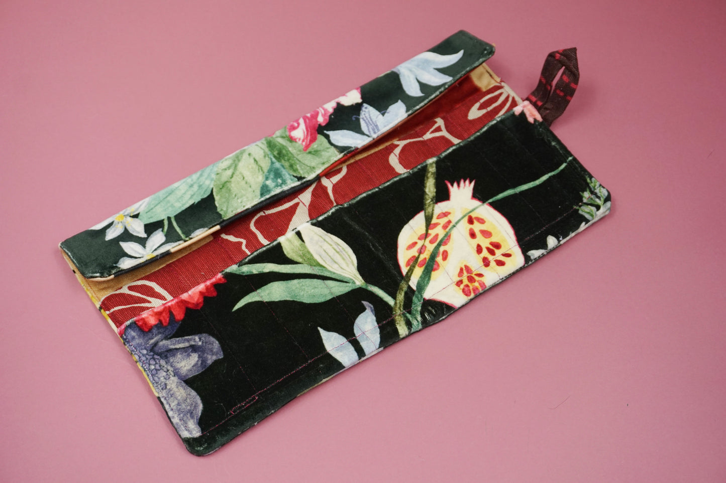 Black Velvet with Floral Upcycled Crochet Case