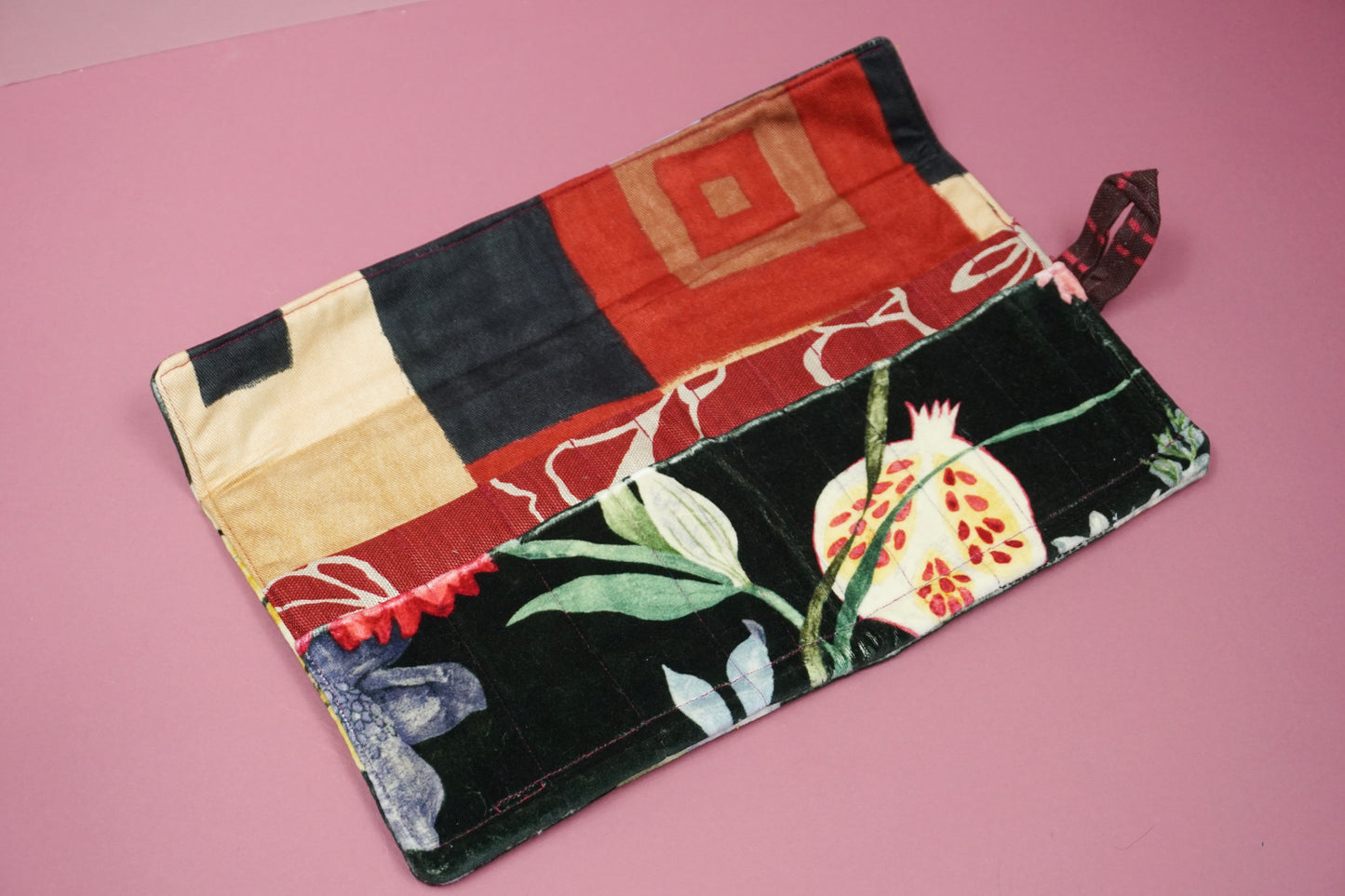 Black Velvet with Floral Upcycled Crochet Case