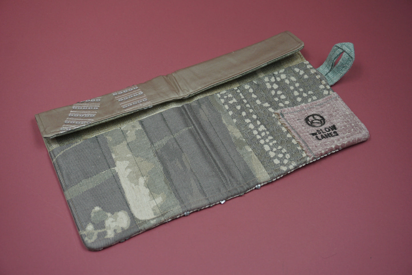 Golden Sequin Embroidery Upcycled Crochet Case