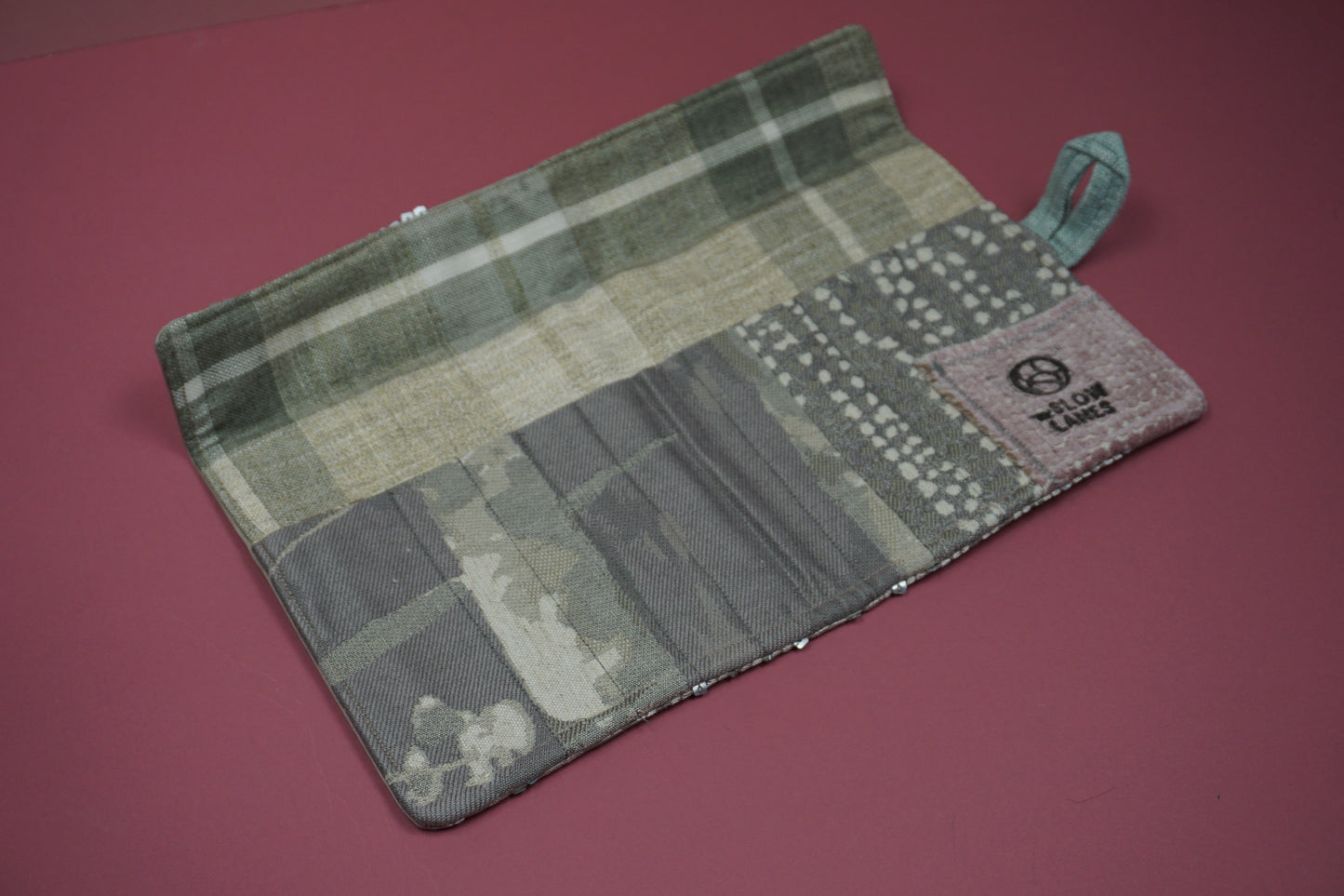 Golden Sequin Embroidery Upcycled Crochet Case