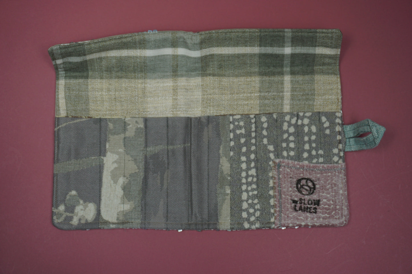 Golden Sequin Embroidery Upcycled Crochet Case