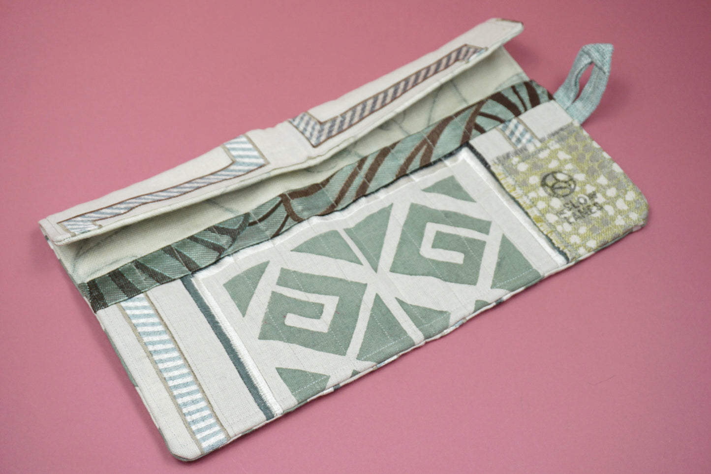 Geometric Beige Upcycled Crochet Case