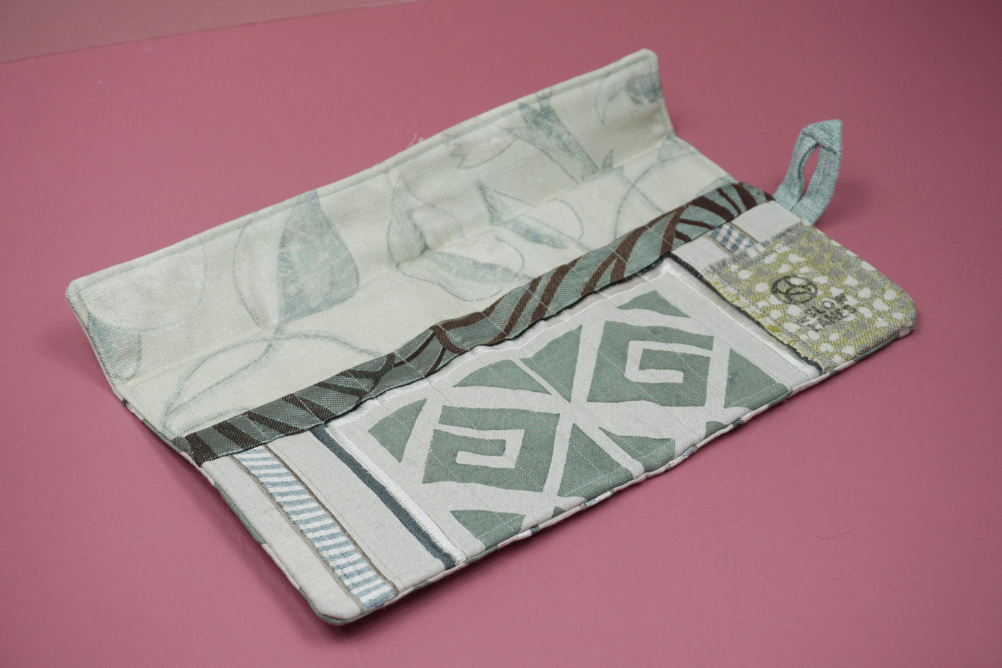 Geometric Beige Upcycled Crochet Case