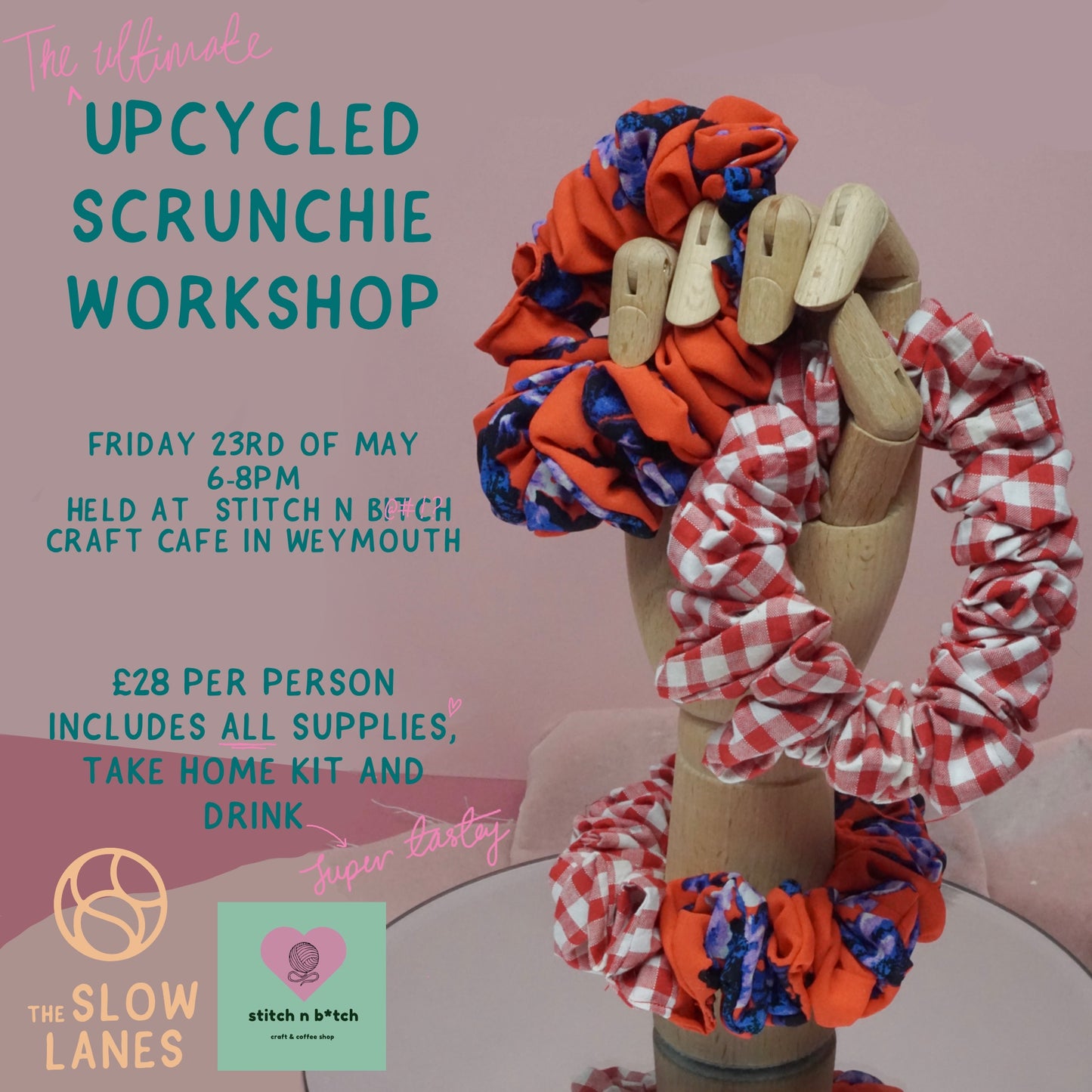 Upcycled Scrunchie Workshop - Friday 23rd May 6-8PM