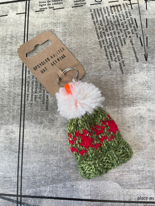 Wooly Hat Keyring - Outdoor Green