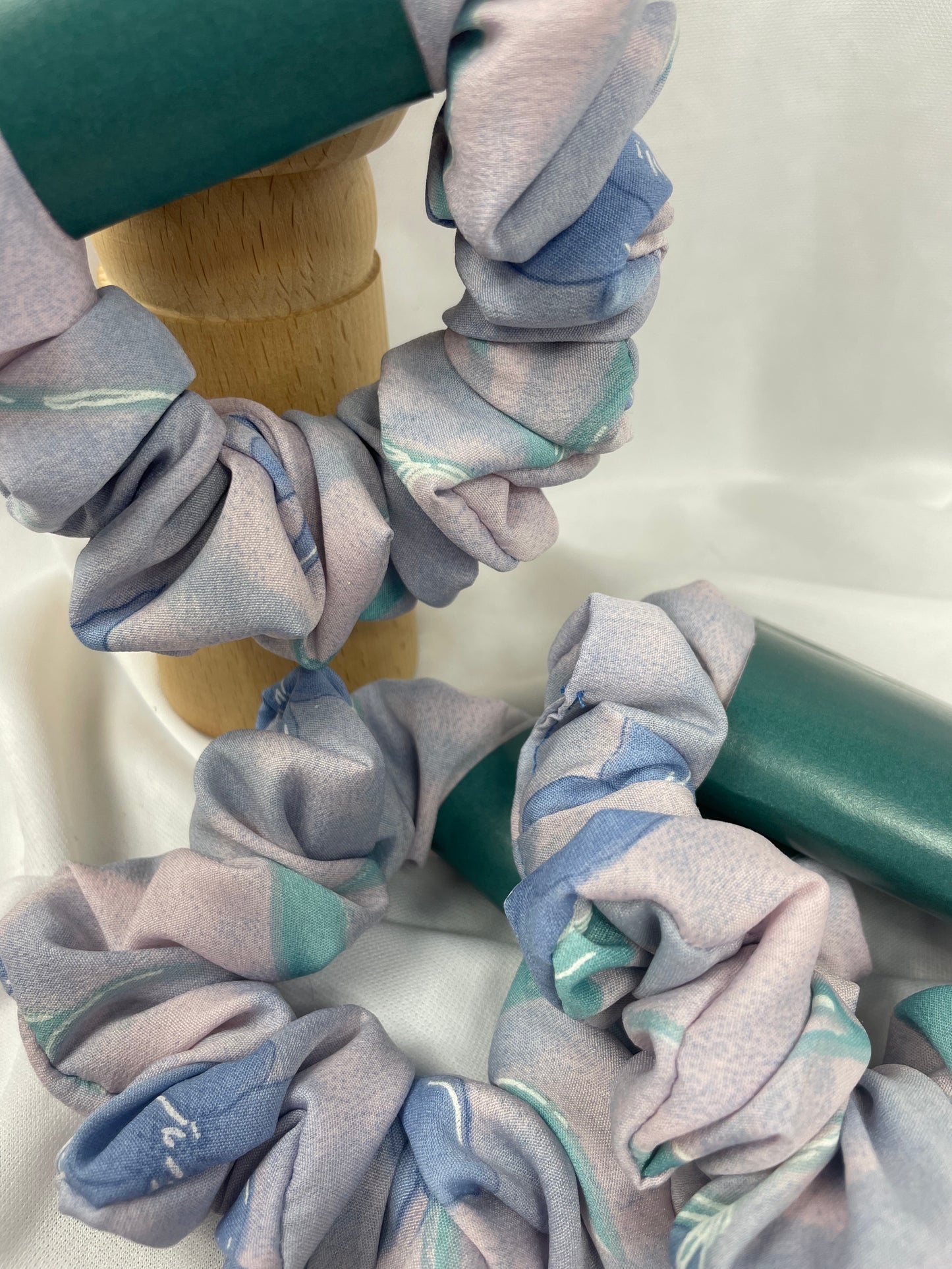 Soft Lilac Floral Skinny Scrunchie