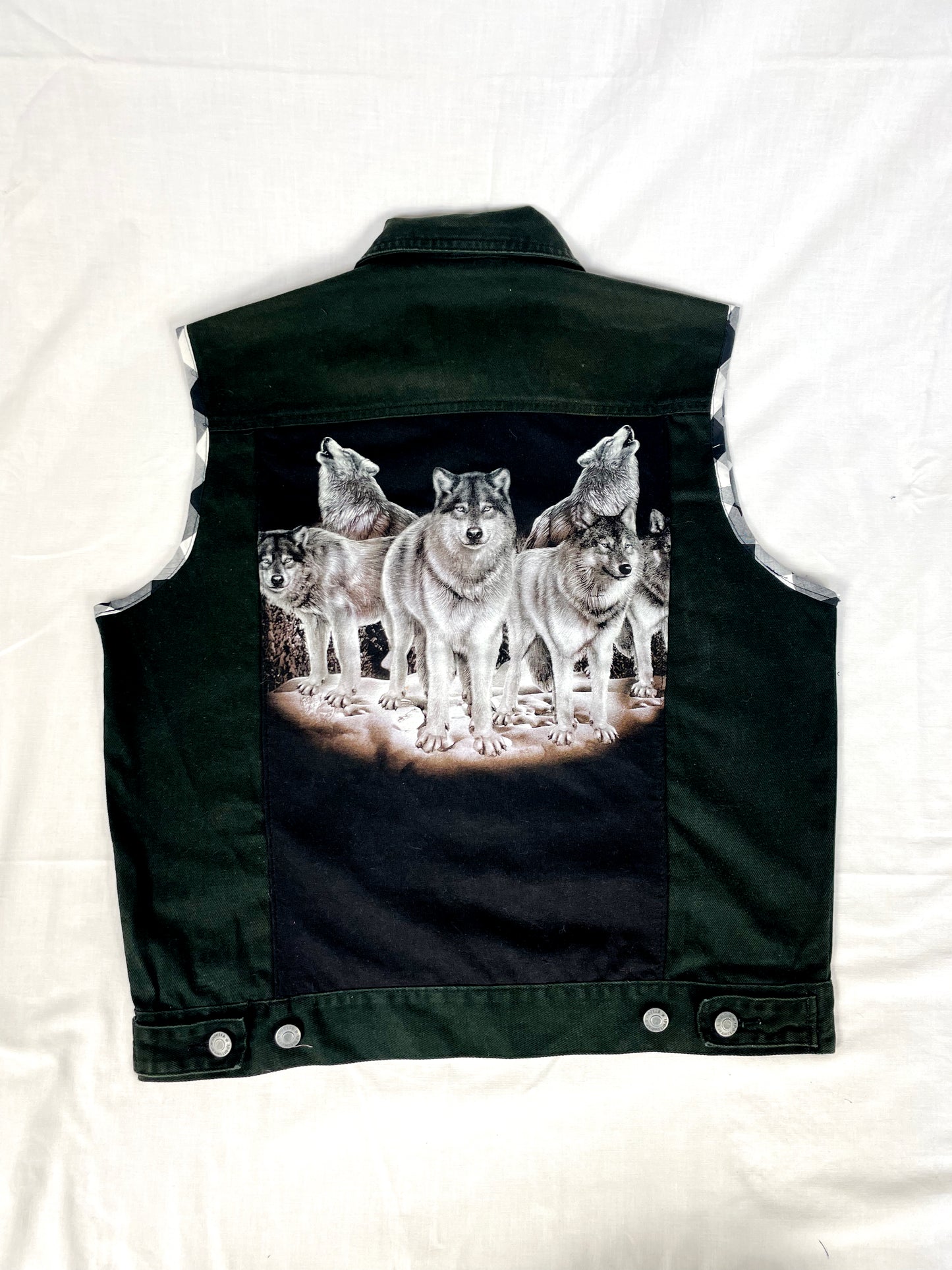 Wolf Vest Denim Jacket