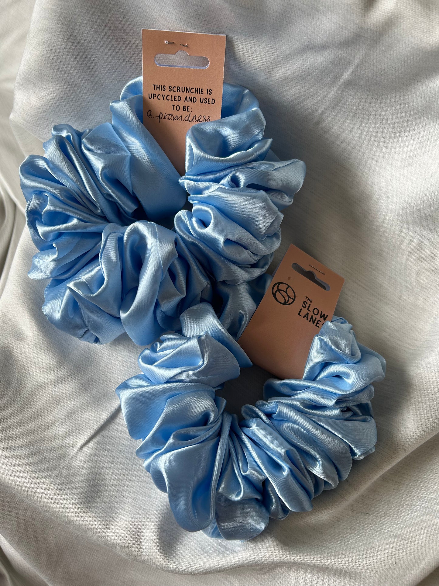Baby Blue Satin Giant Scrunchie