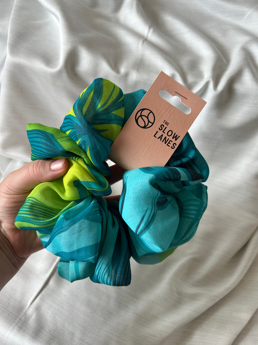 Greens and Turquoise Giant Scrunchie