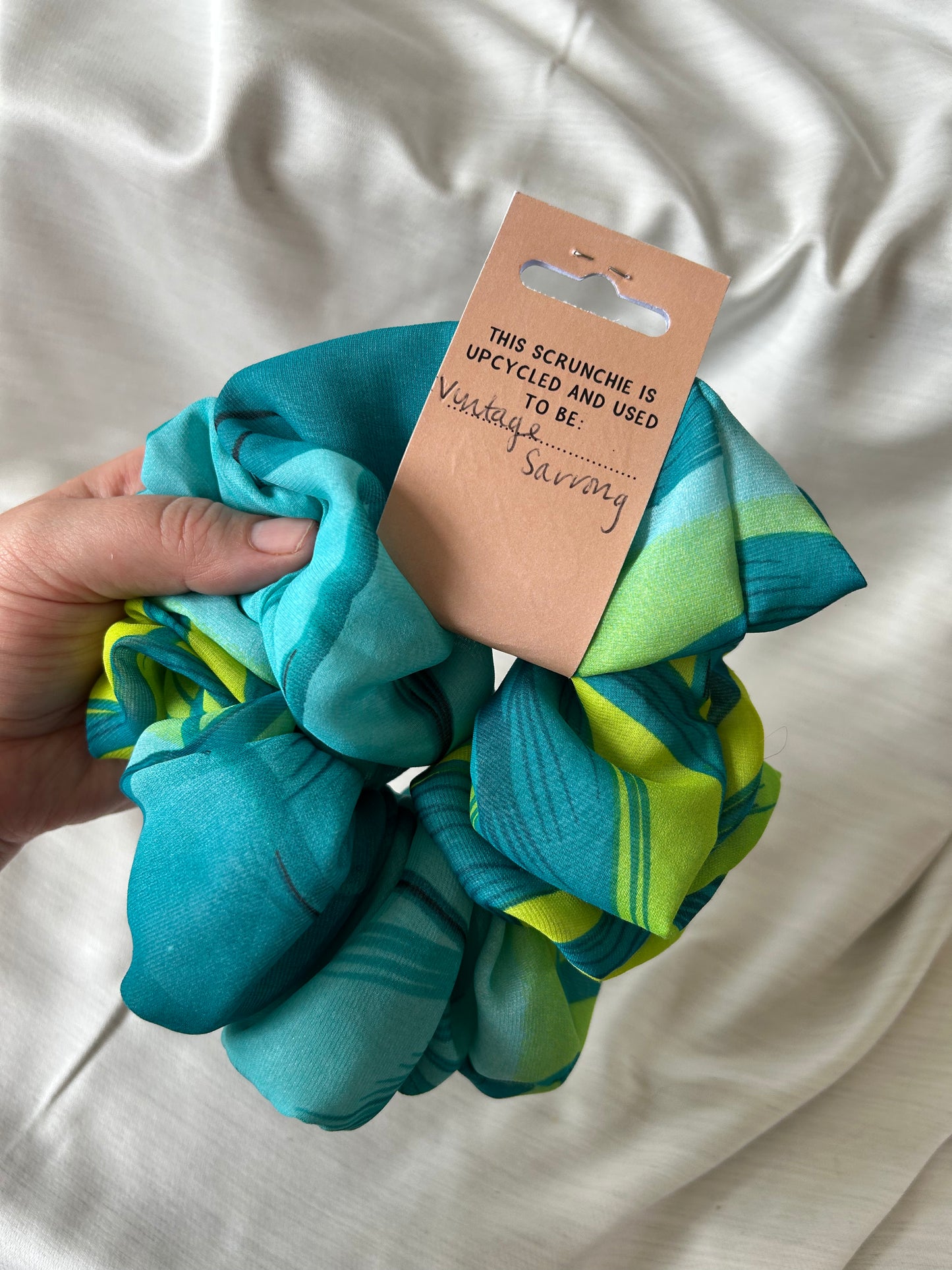 Greens and Turquoise Giant Scrunchie
