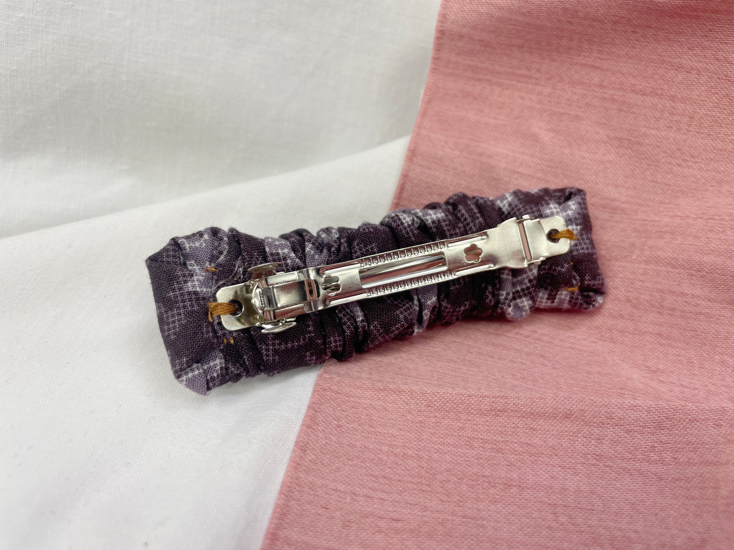 Purple Abstract Scrunched Upcycled Hair Barrette