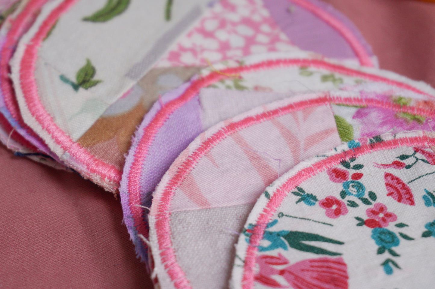 Pink Zero Waste Scrap Sew on Patch