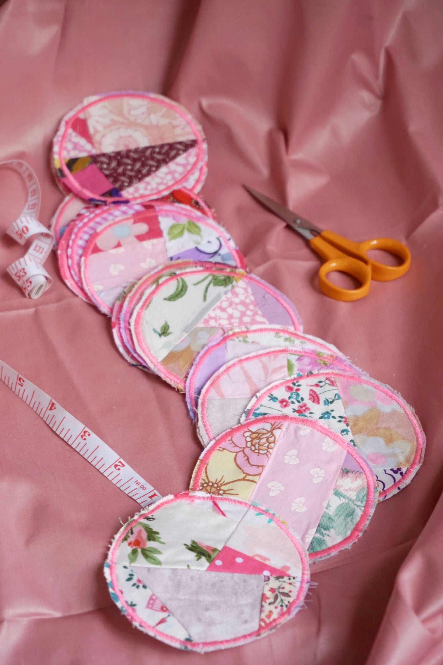 Pink Zero Waste Scrap Sew on Patch