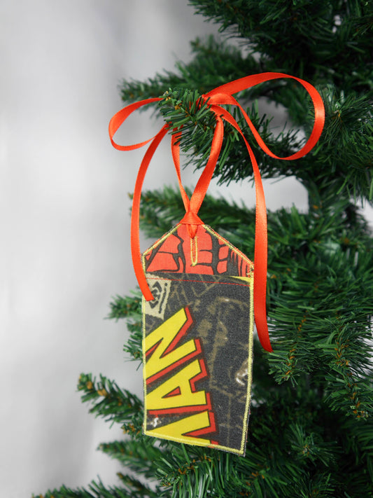 Upcycled Giftcard Holder -  Comic Print Fabric Gift Tag