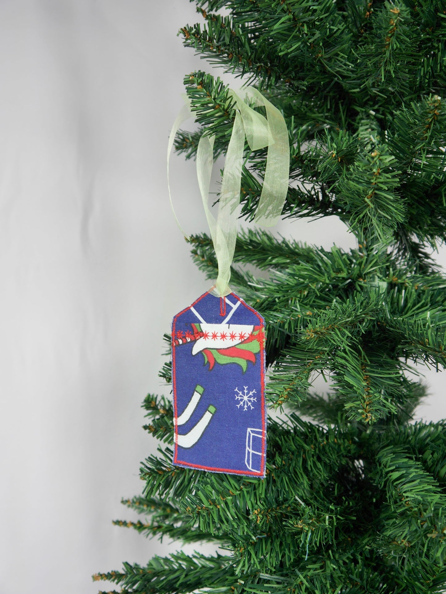 Upcycled Giftcard Holder - Navy & Red Fabric Gift Tag