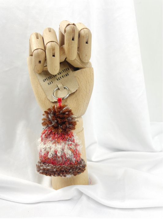 Wooly Hat Keyring - Burnt Orange
