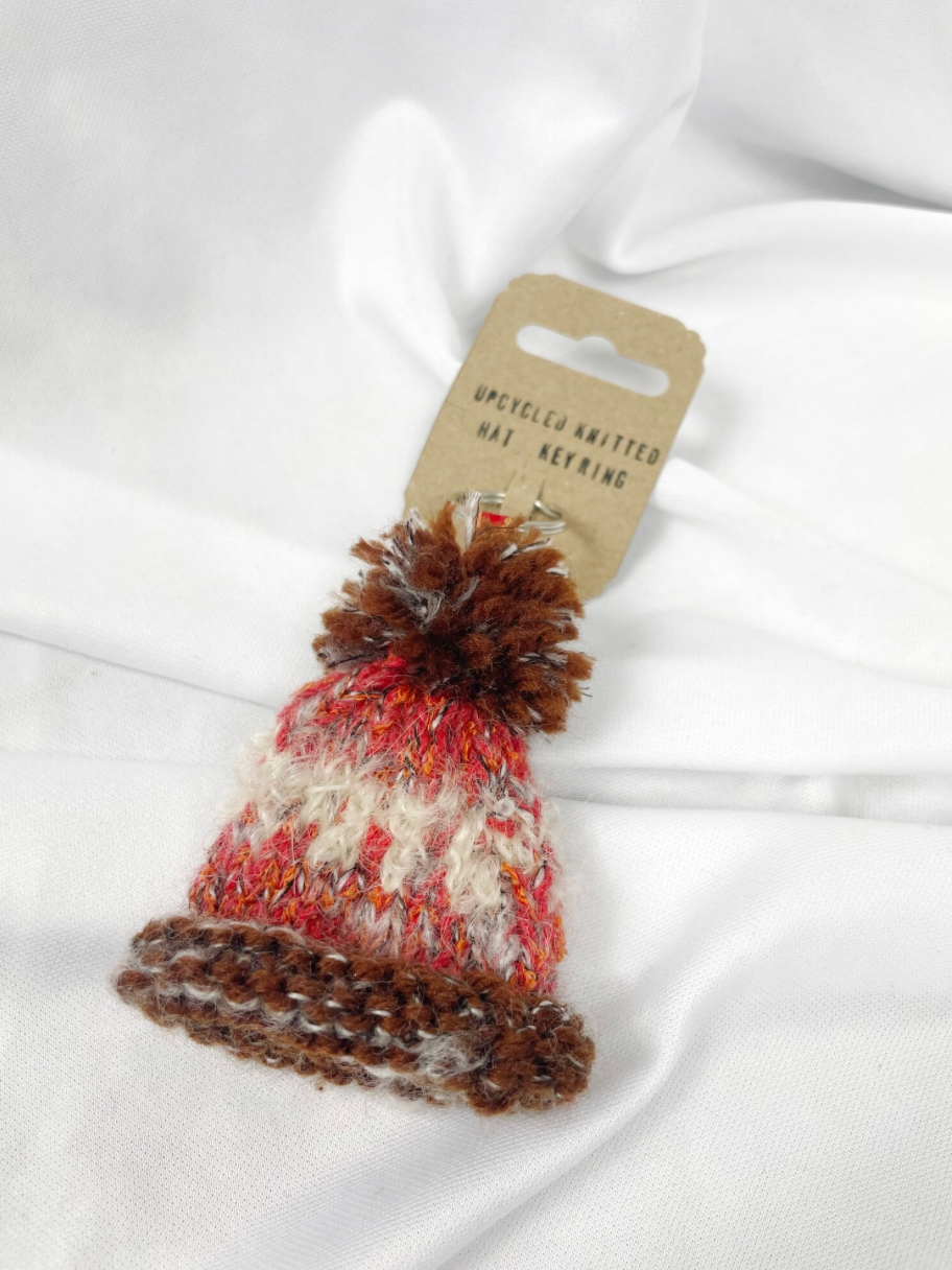Wooly Hat Keyring - Burnt Orange