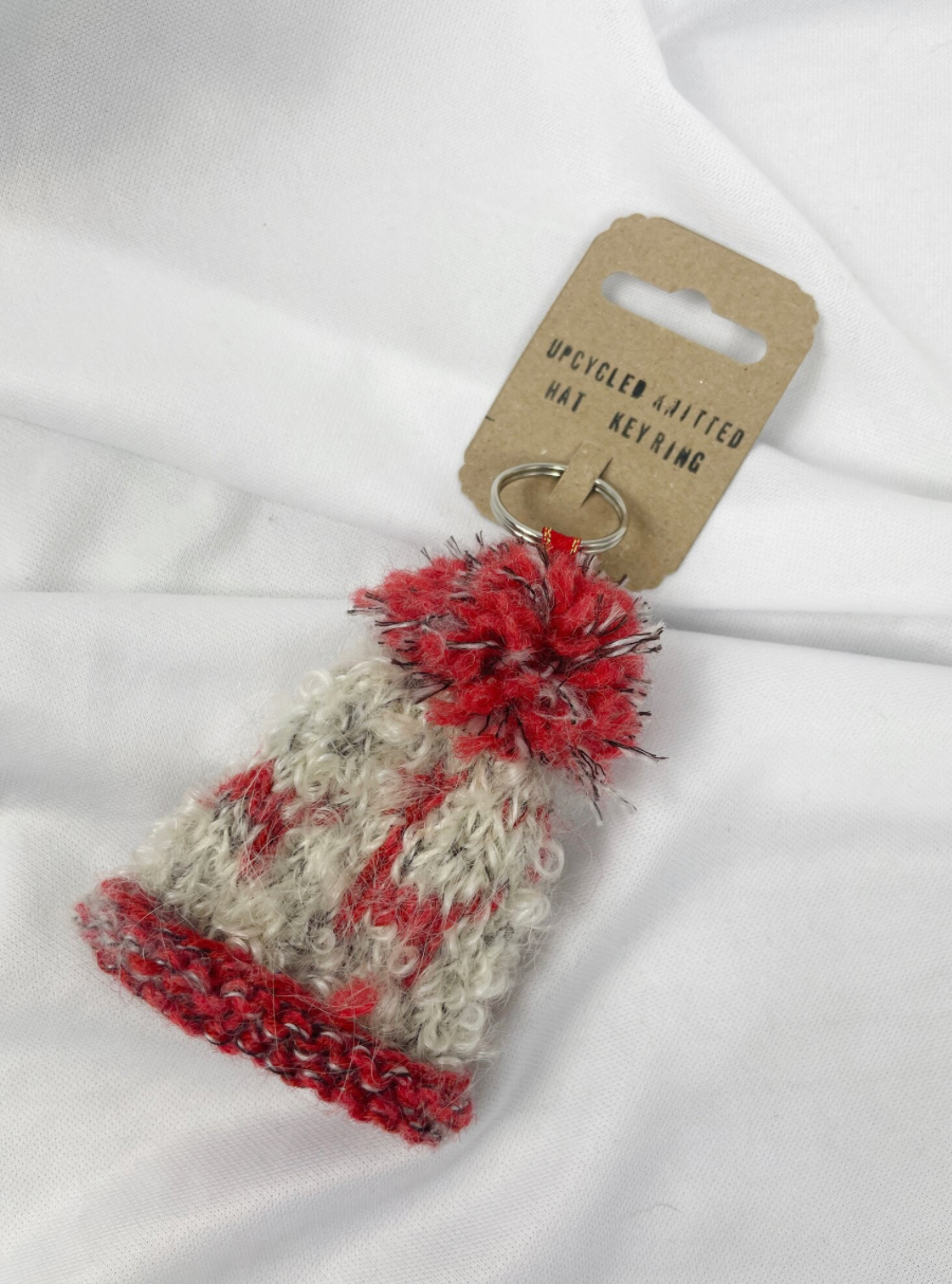 Wooly Hat Keyring - Autumn Llama